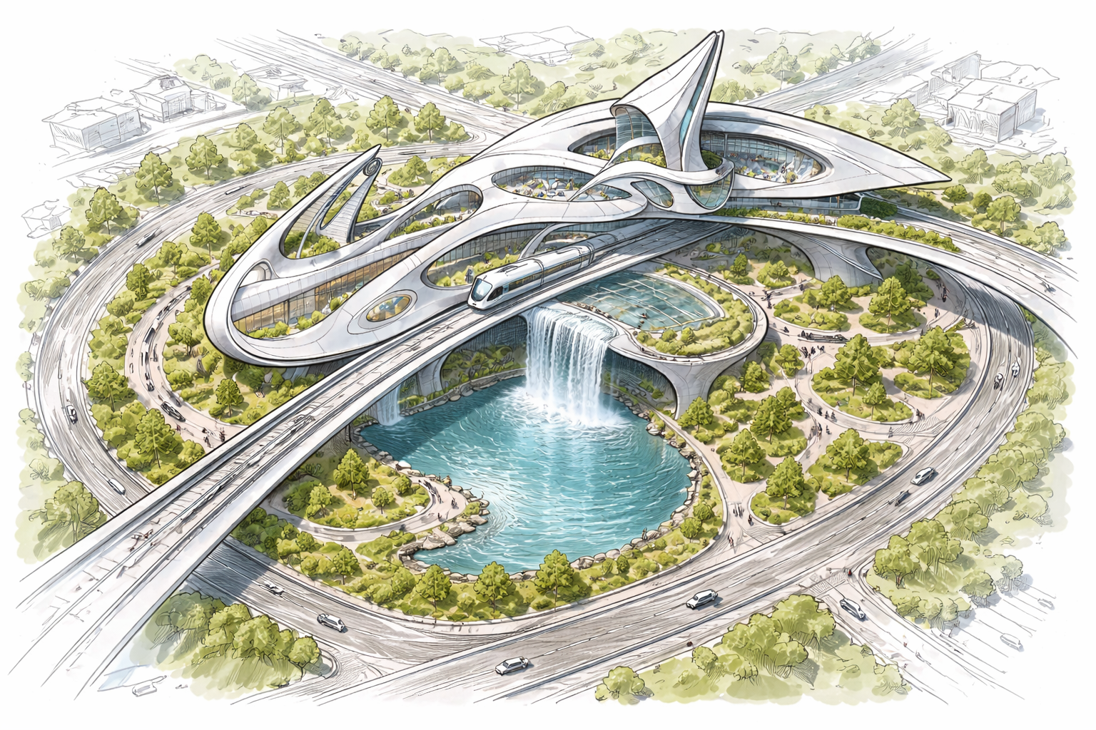 مركز بحوث ومحطة مترو ومعرض حضري-1