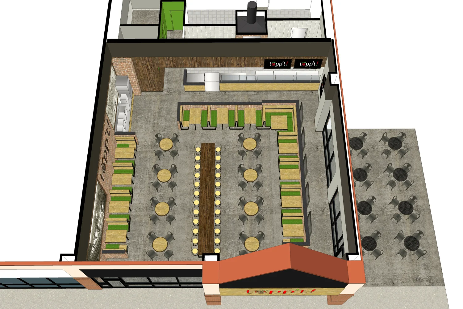 Topp't Pizza餐厅室内外装修项目丨美国丨FOXWORTH ARCHITECTURE PLLC-10