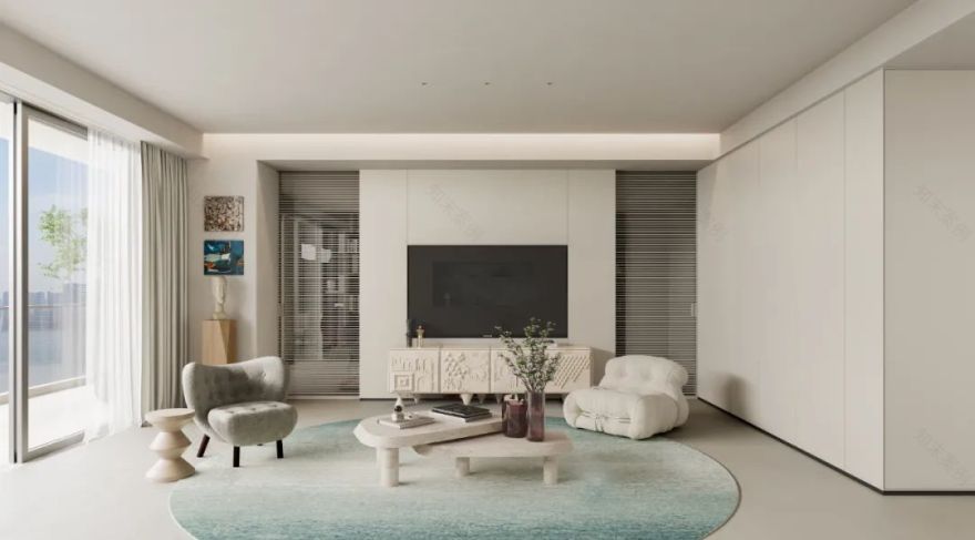 蓝色钱江大平层私宅设计丨中国杭州丨OTL本体建筑空间设计-10