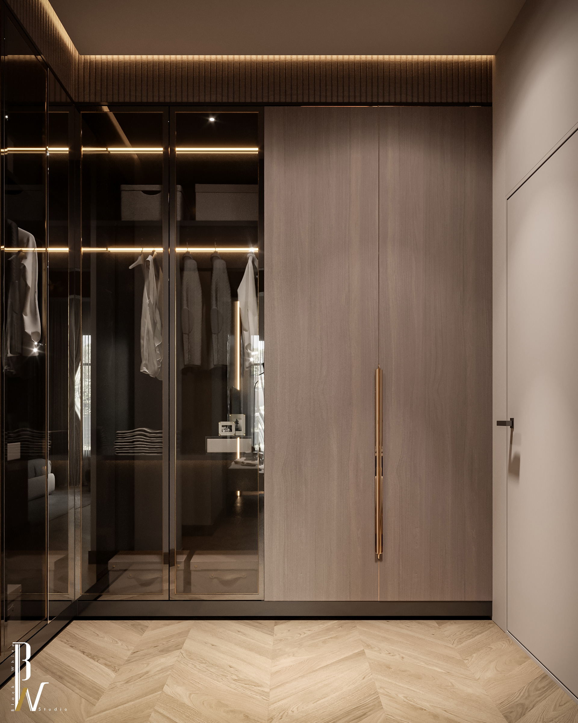 现代卧室丨阿联酋丨Black N White-19