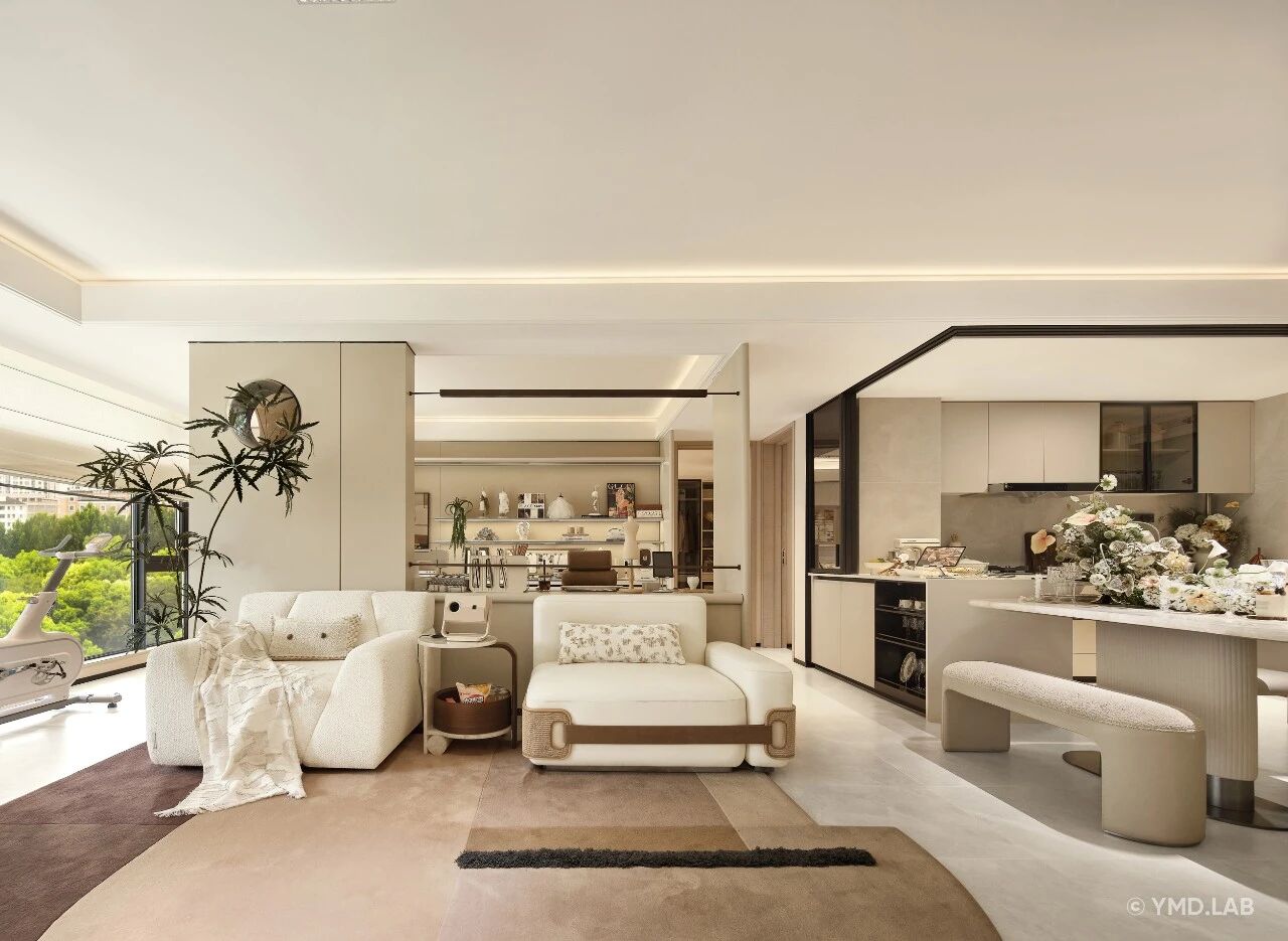 上海120m²奶油风亲子宅,凝固的温柔丨中国上海丨岳蒙设计-5