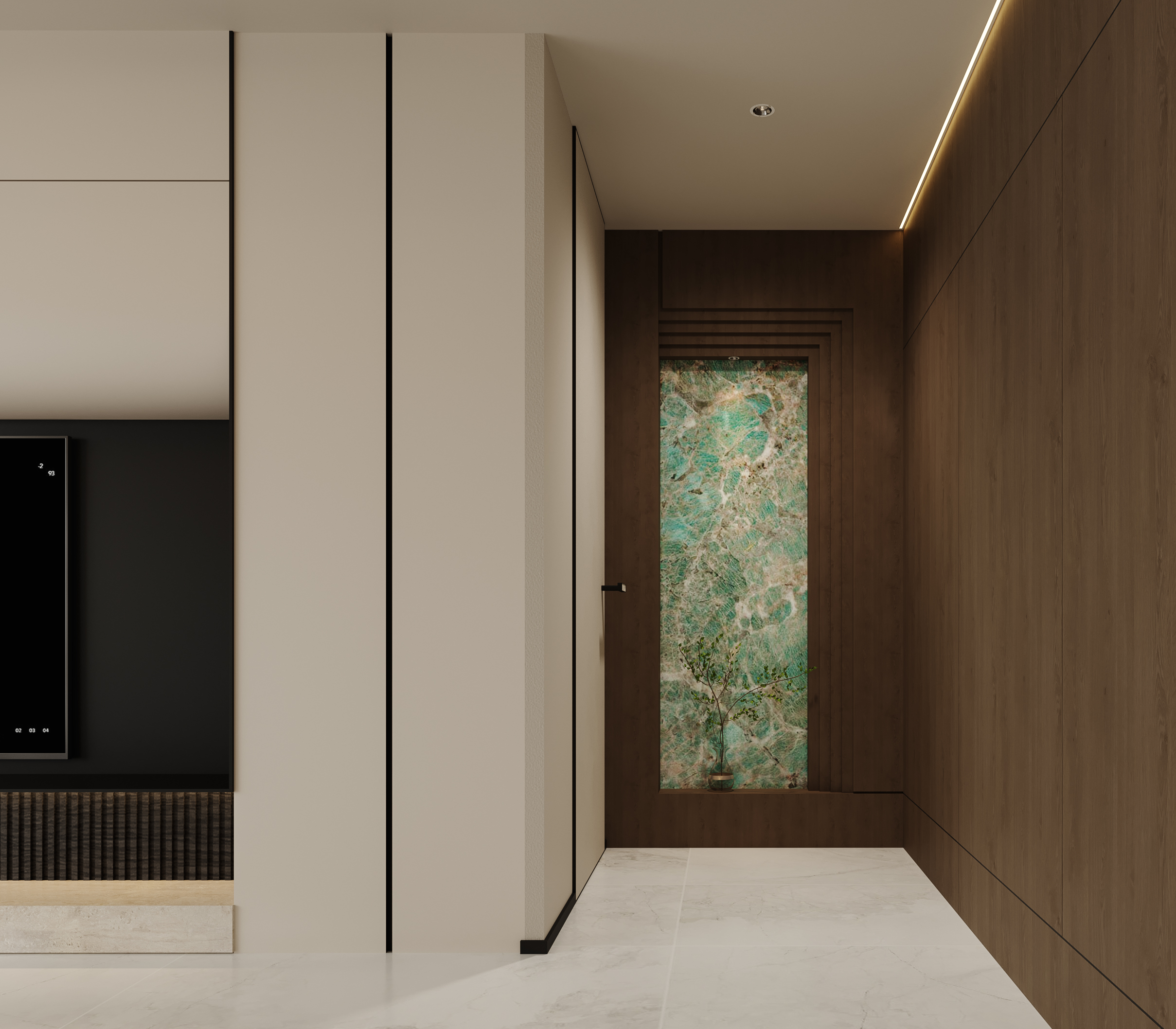 现代极简大平层-艺米效果图-3