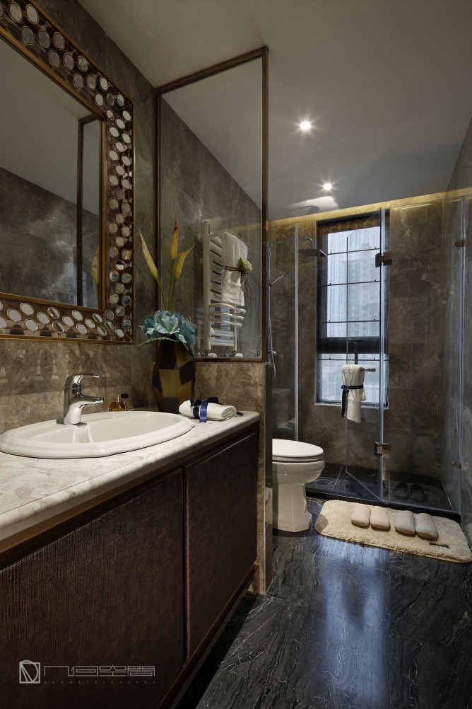 郑州新东润泰和港式样板间︱几何空间设计-30