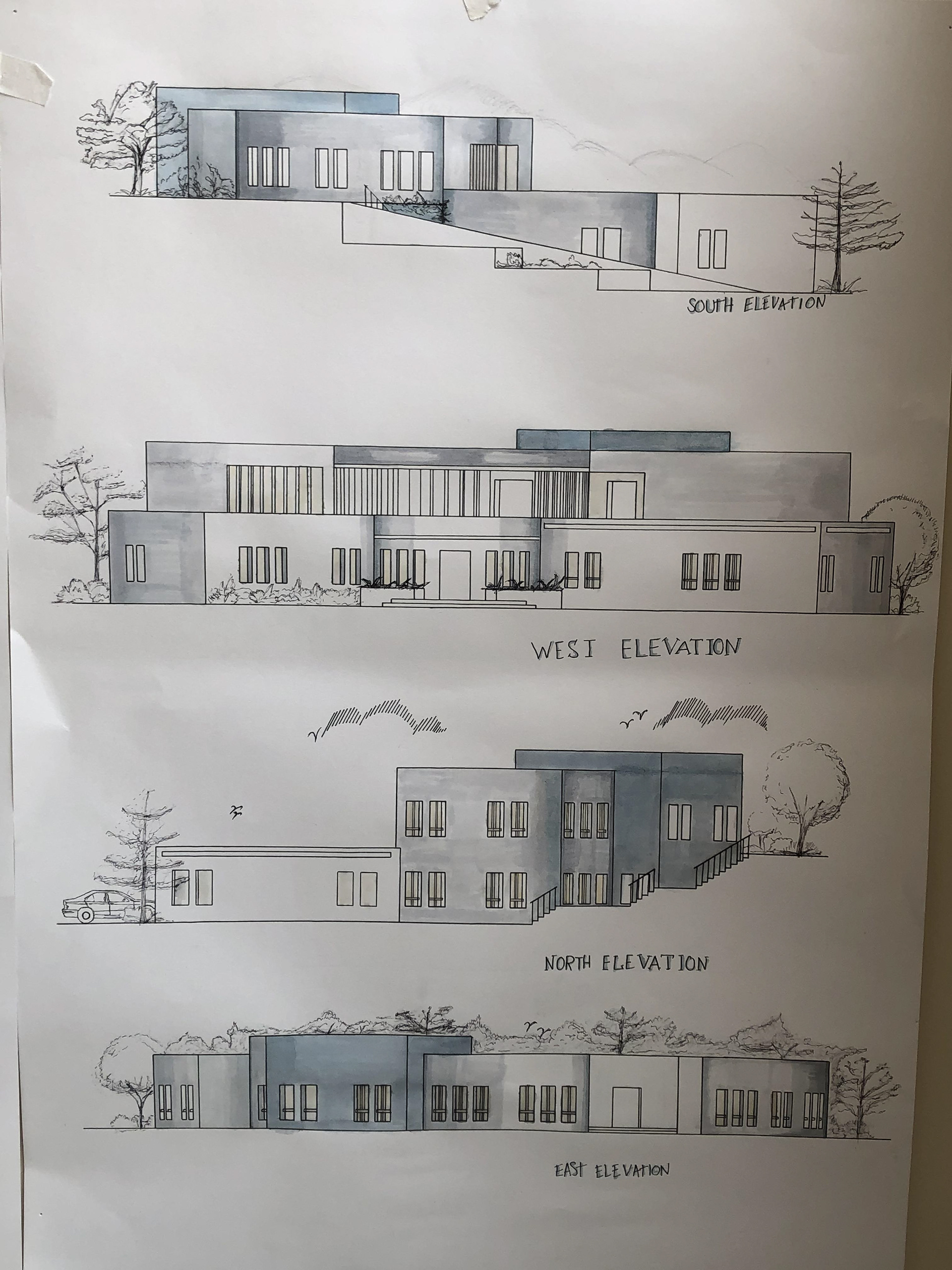 Clinic design - 2nd year, Hand drawings-7