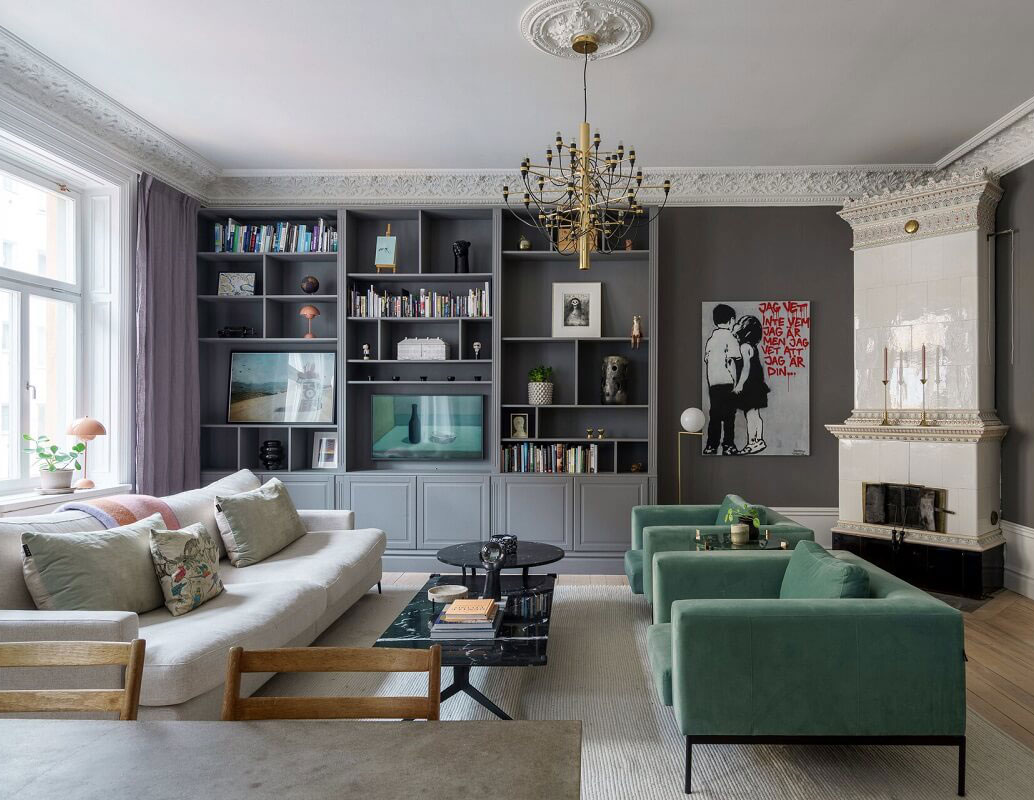 斯德哥尔摩中心地带的时尚开放式公寓设计-6