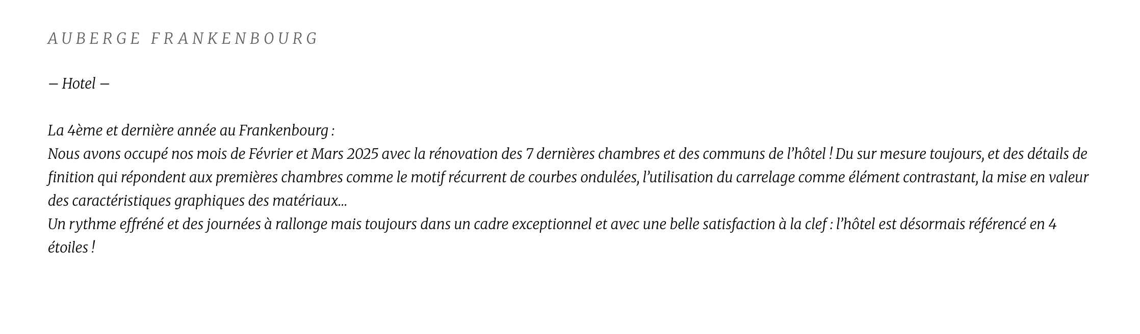 Auberge Frankenbourg Hotel 4**** - Partie 4-0