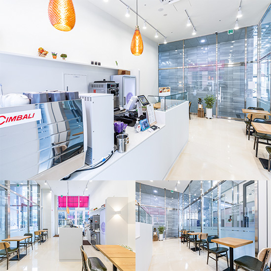 粉色点缀的 10 坪咖啡小店设计-1