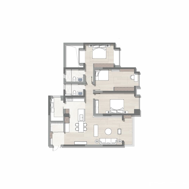 56万元三居160平米装修案例-12