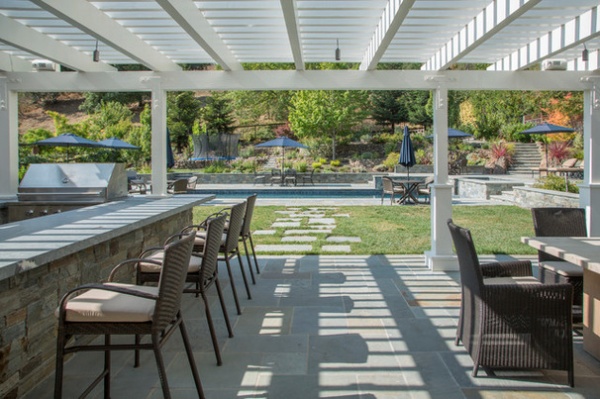 My Houzz: A Family Backyard for Dining, Relaxing, Swimming and Playing  -  Decor Ideas-3
