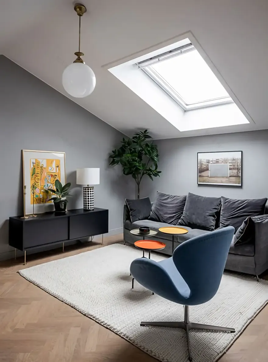 30 年代瑞典建筑中的温馨灰色家庭复式公寓-17