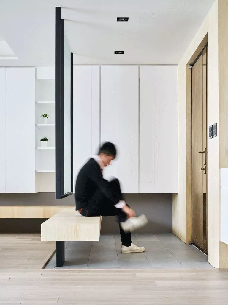 极简风格客厅书房一体化设计-26