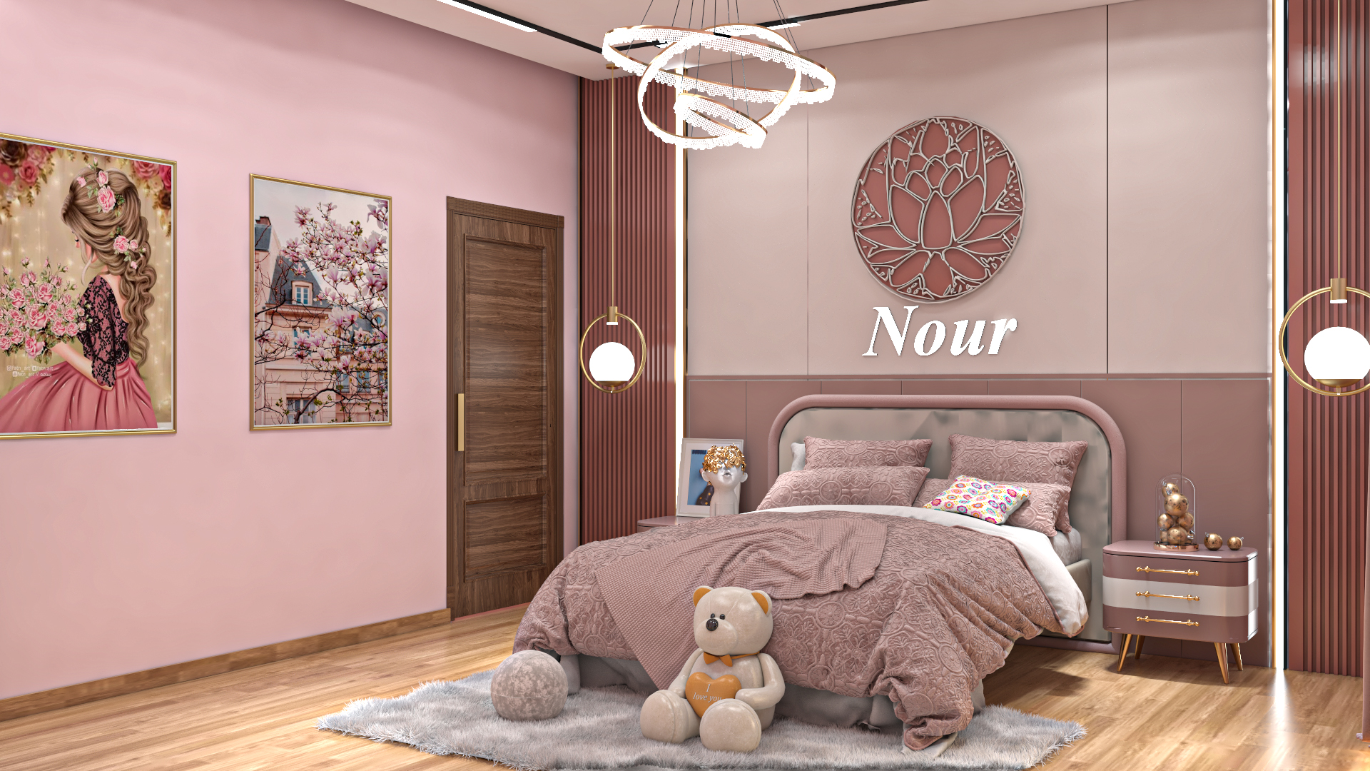 تصميم غرفه بنت بالتجمع الخامس girl room sth settlement-6