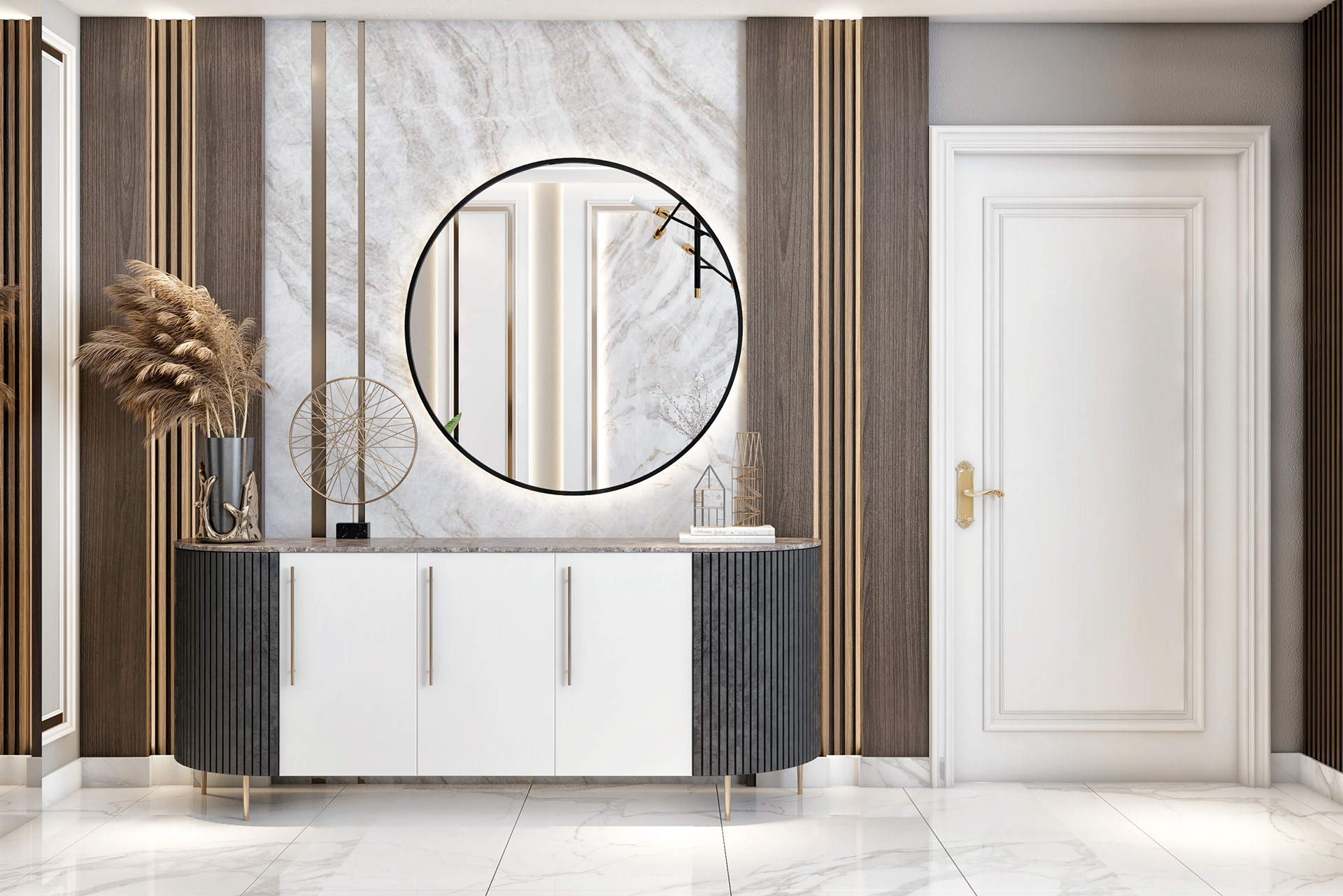 Saudi Arabia Villas l Neoclassic Dining room design-5