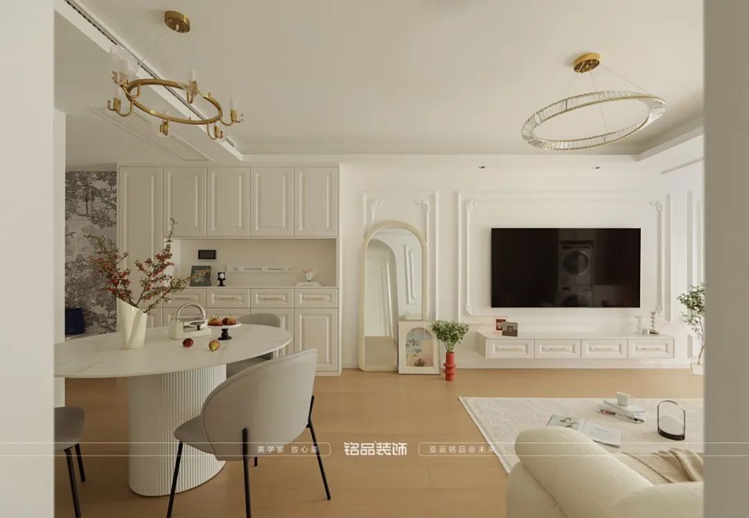 温柔奶油轻法式,浪漫满屋的世宸名府设计丨中国杭州丨铭品装饰-22