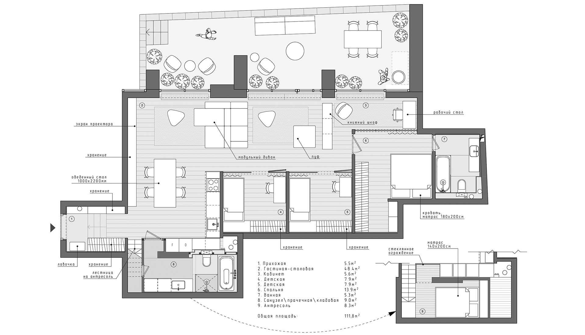 INT2architecture: квартира с антресолью и патио в центре Москвы-27