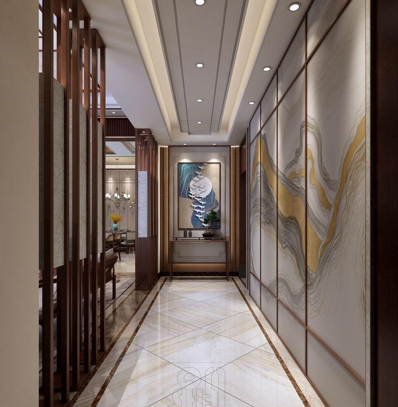 现代中式的对称美学——东方魅影双拼别墅设计-14