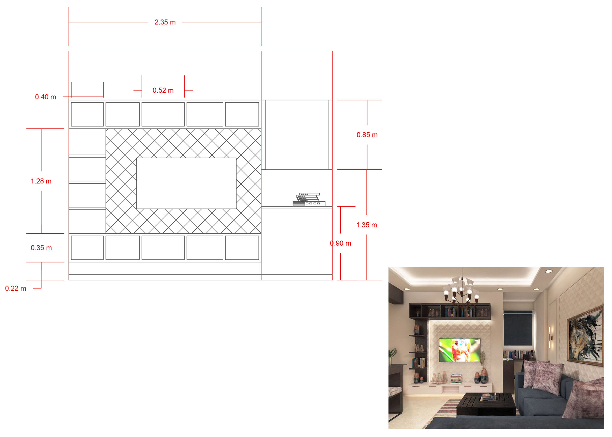 Reception/Open Kitchen+Living Area (Alexandria, Egypt)-11