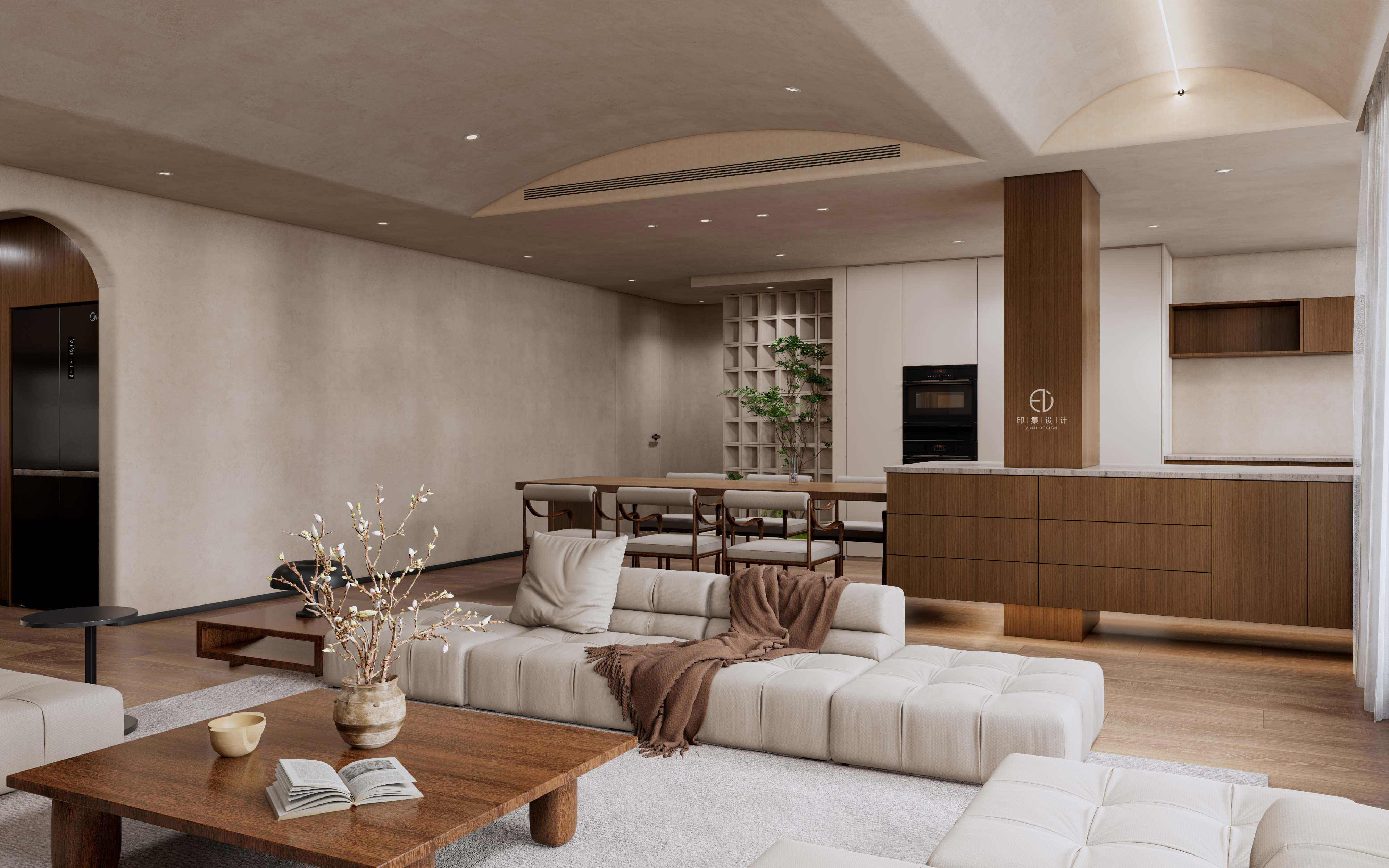 118㎡黑胡桃复古风，家的艺术氛围感-1