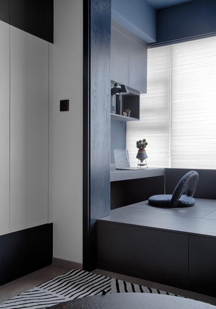 蔚木未来室内建筑设计丨平层丨沉 浸 | 暮色邃蓝-17