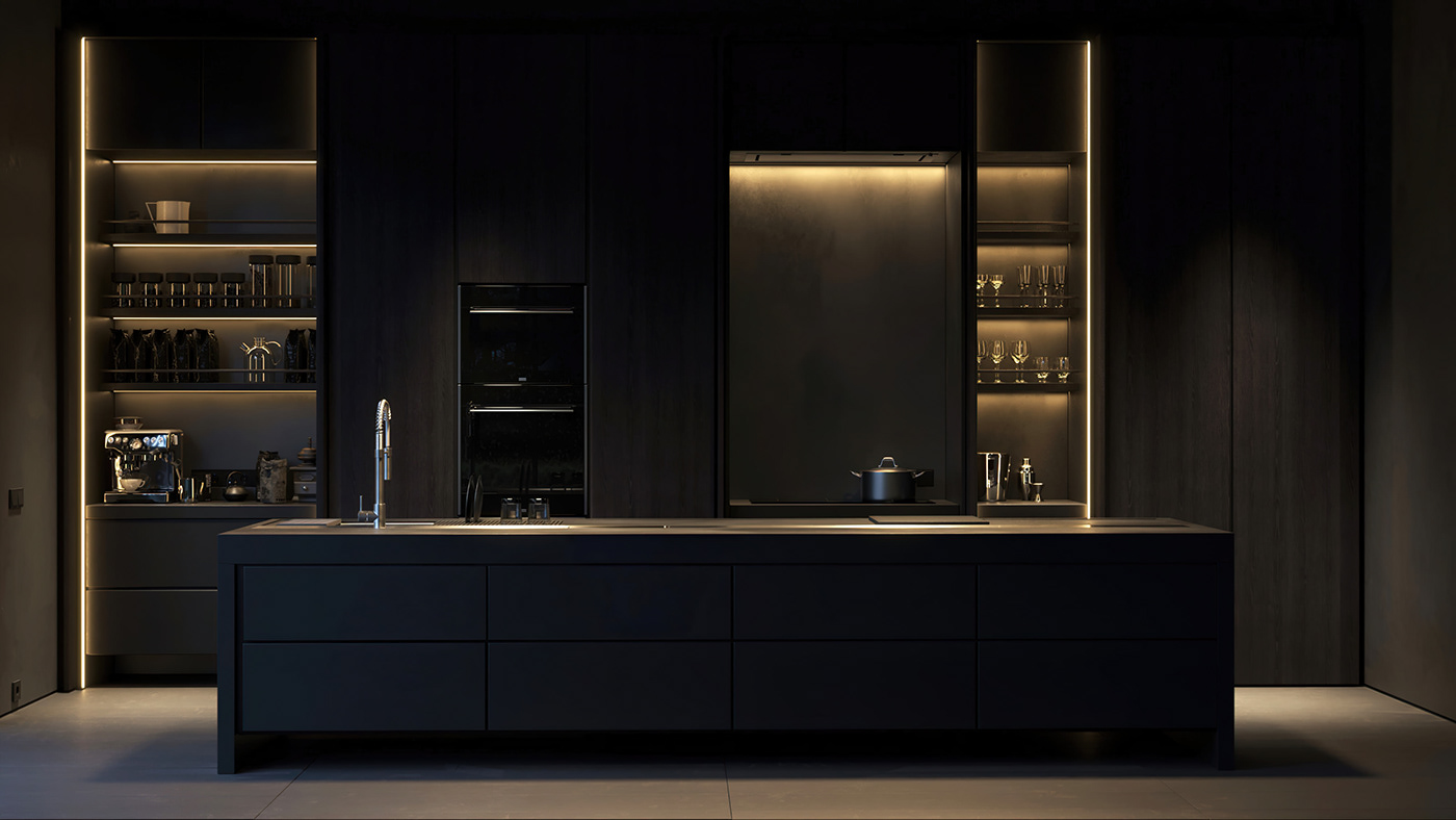 高级黑 极简别墅设计！-14