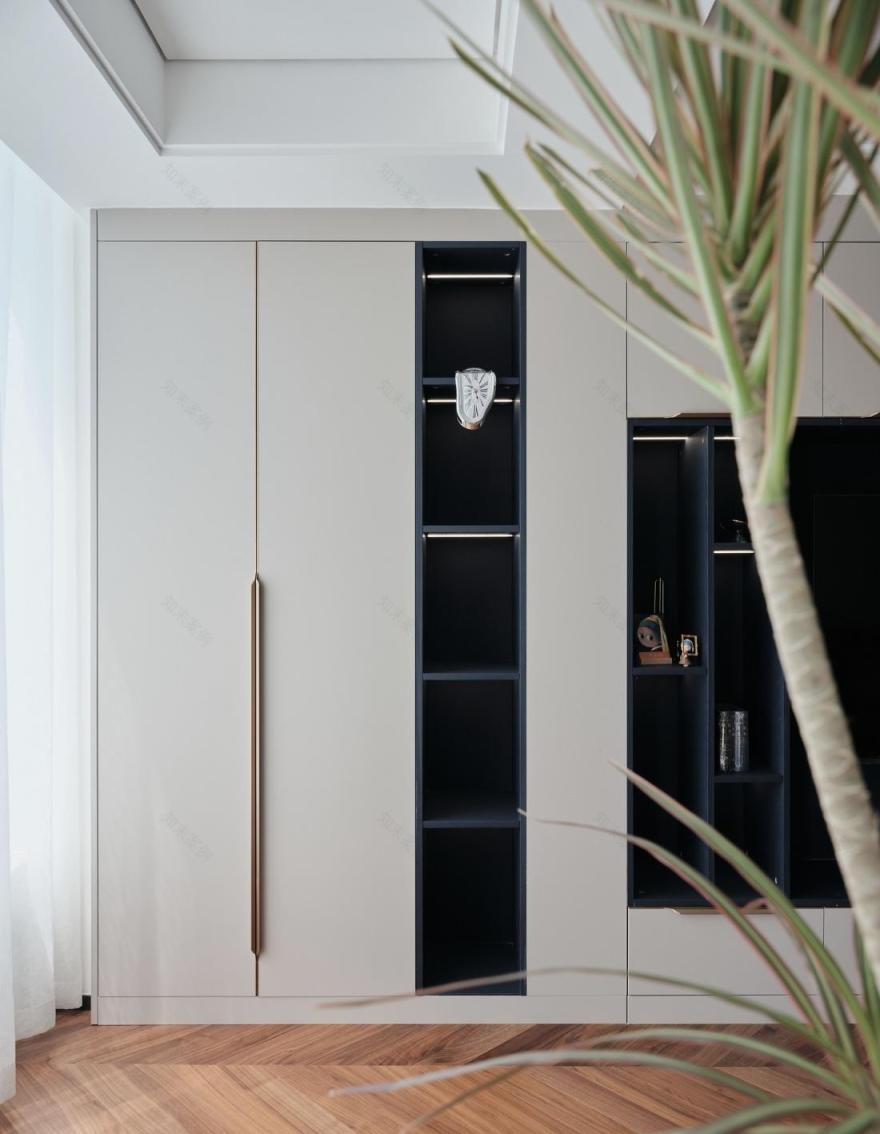 黛蓝与橙时尚个性舒适空间设计-11