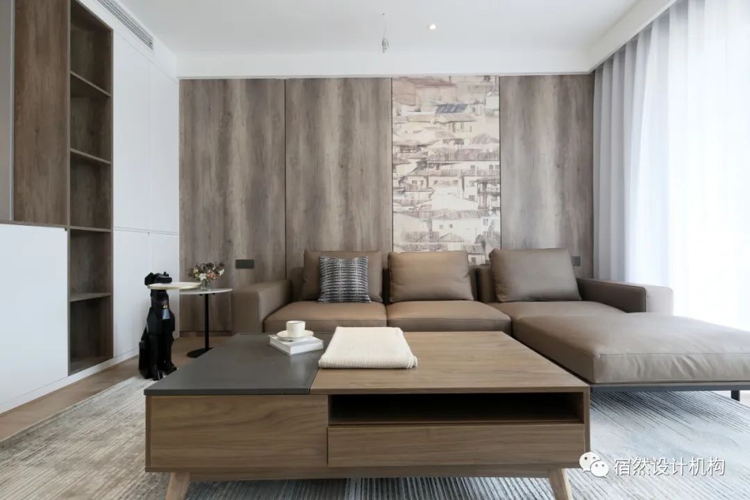 南昌 125㎡现代简约家居,黑白灰中融入绿色与橙色-30