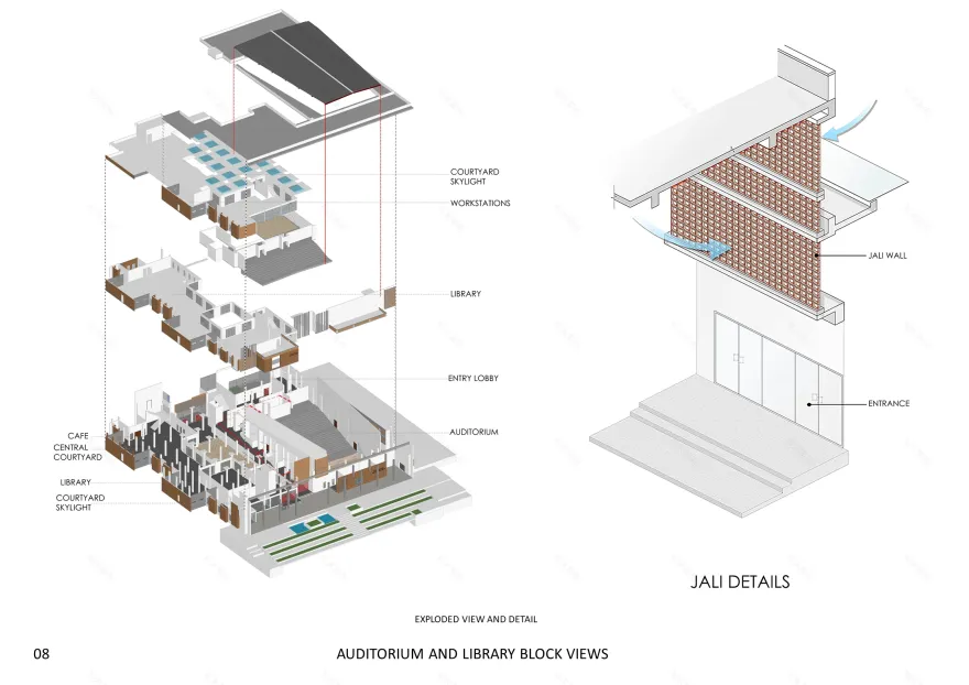 Sainik 学校礼堂和图书馆街区丨印度丨Shuonya Nava Designs-34
