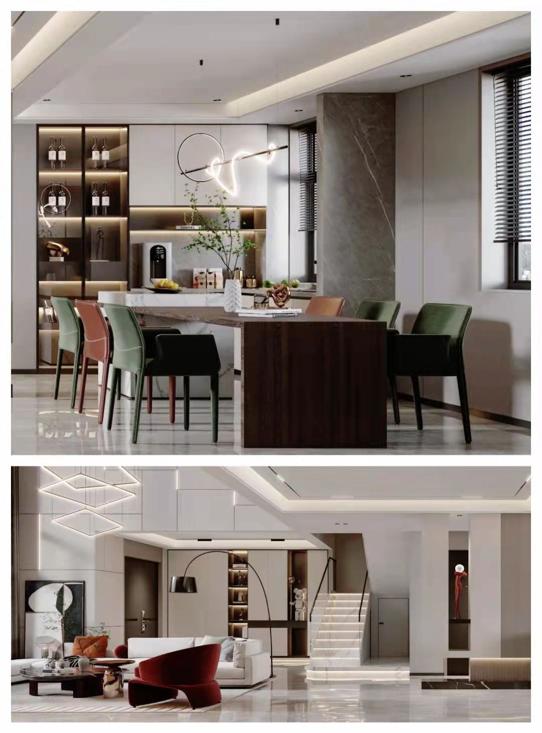 350㎡现代轻奢别墅设计-9