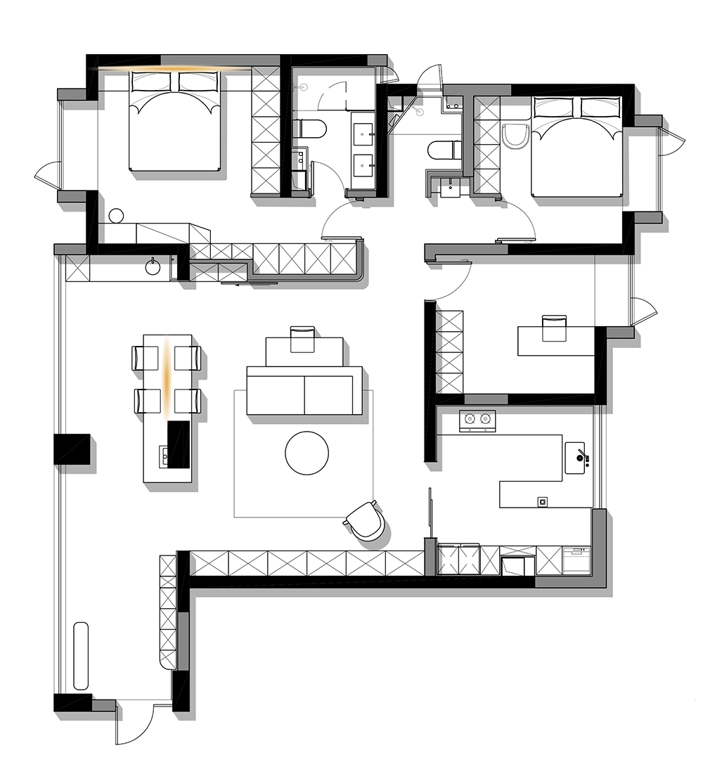私宅设计:黑白之间,极致简约丨中国成都丨成都宏福樘设计,巴克空间设计-27