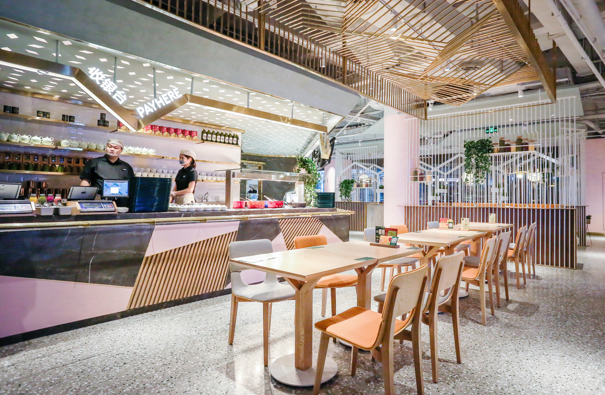 Eshine 粉色迷雾中的健康有机餐厅-8