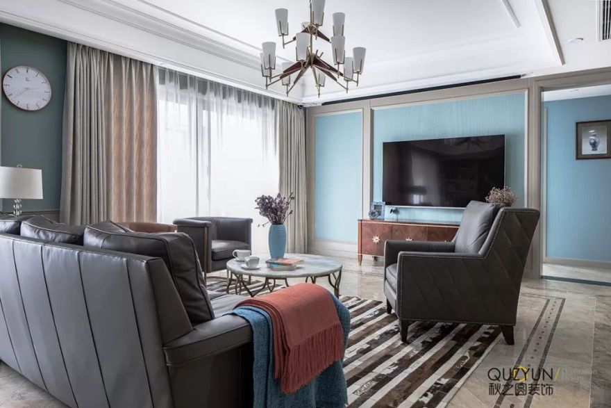 金地天际 | 蒂芙尼蓝调的现代美宅-11