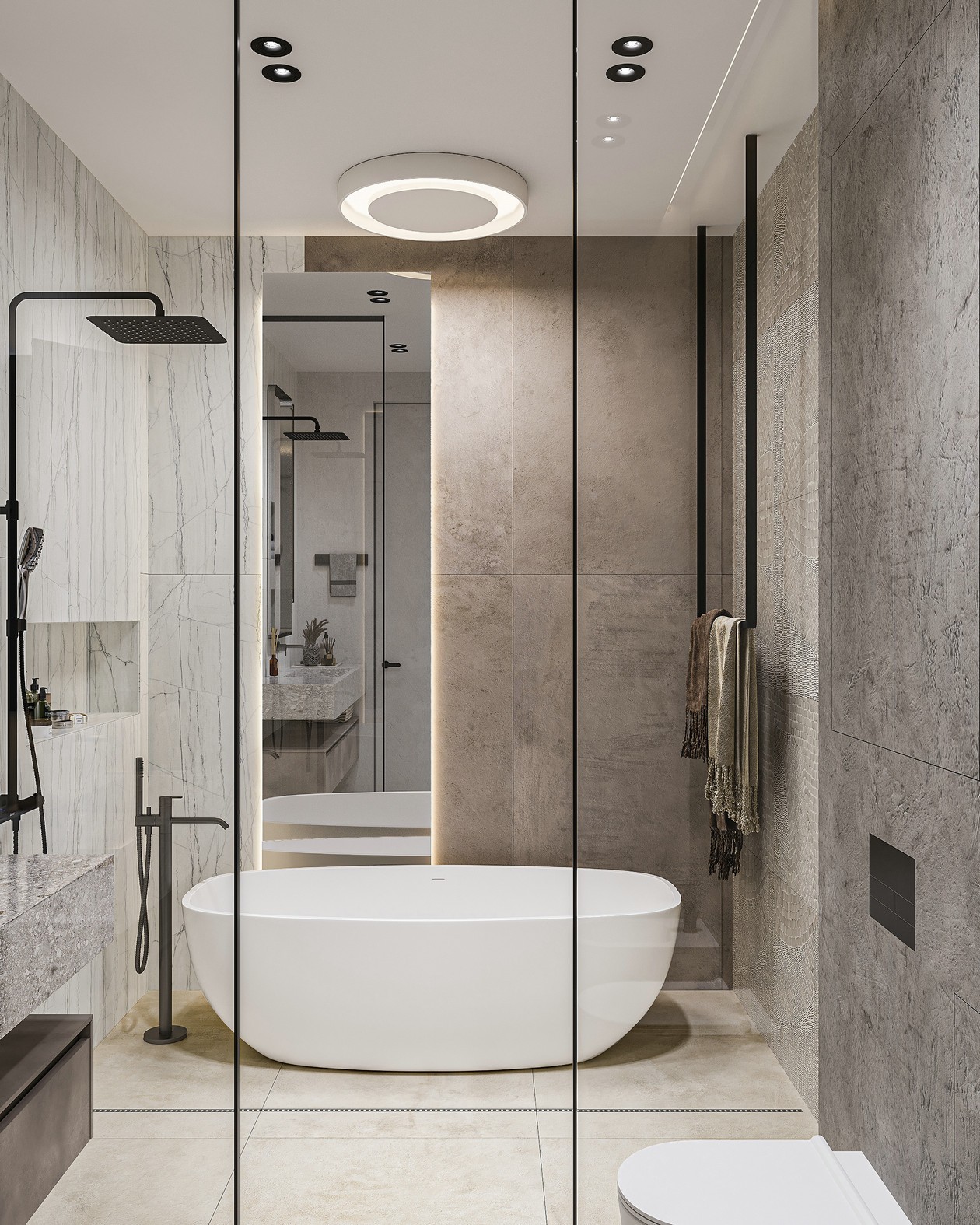 200㎡简约风公寓 优雅治愈的现代美学-19