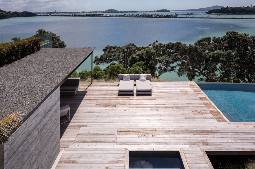 Massive Concrete Home on a Cliff Above Hobson Bay-18