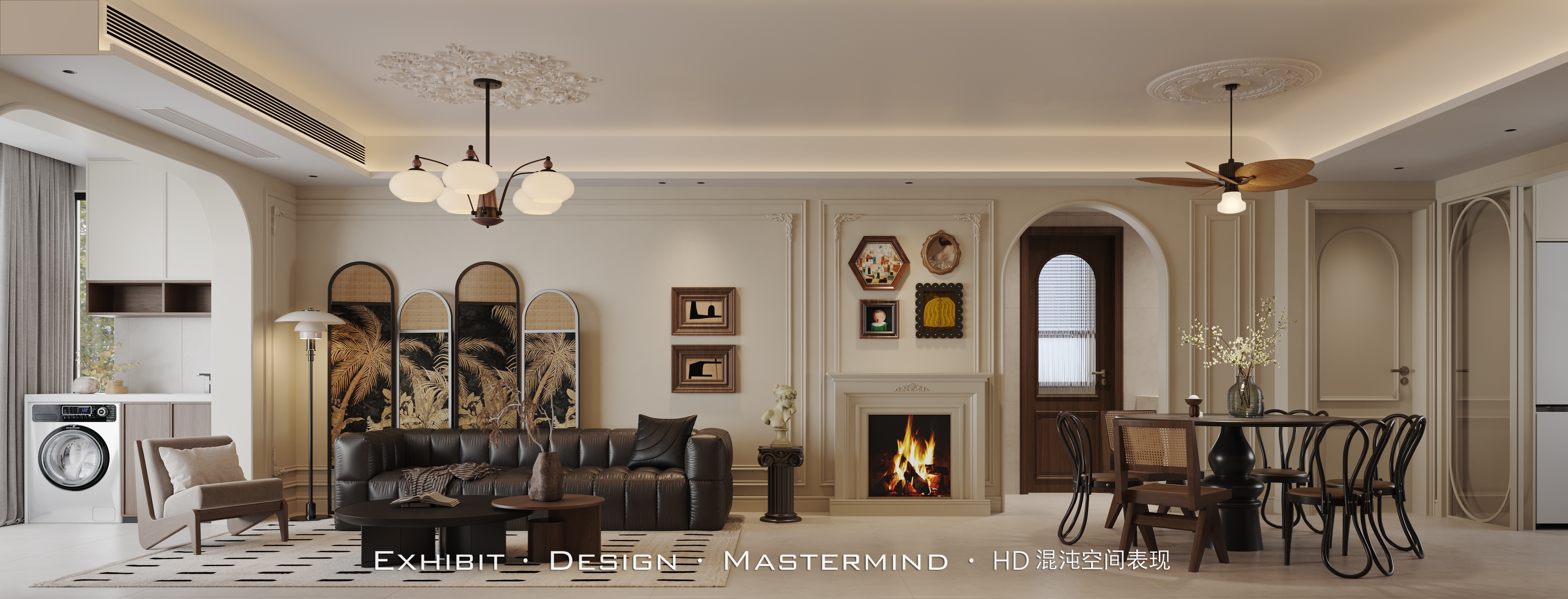 法式中古风 客餐厅 X 混沌空间表现-4