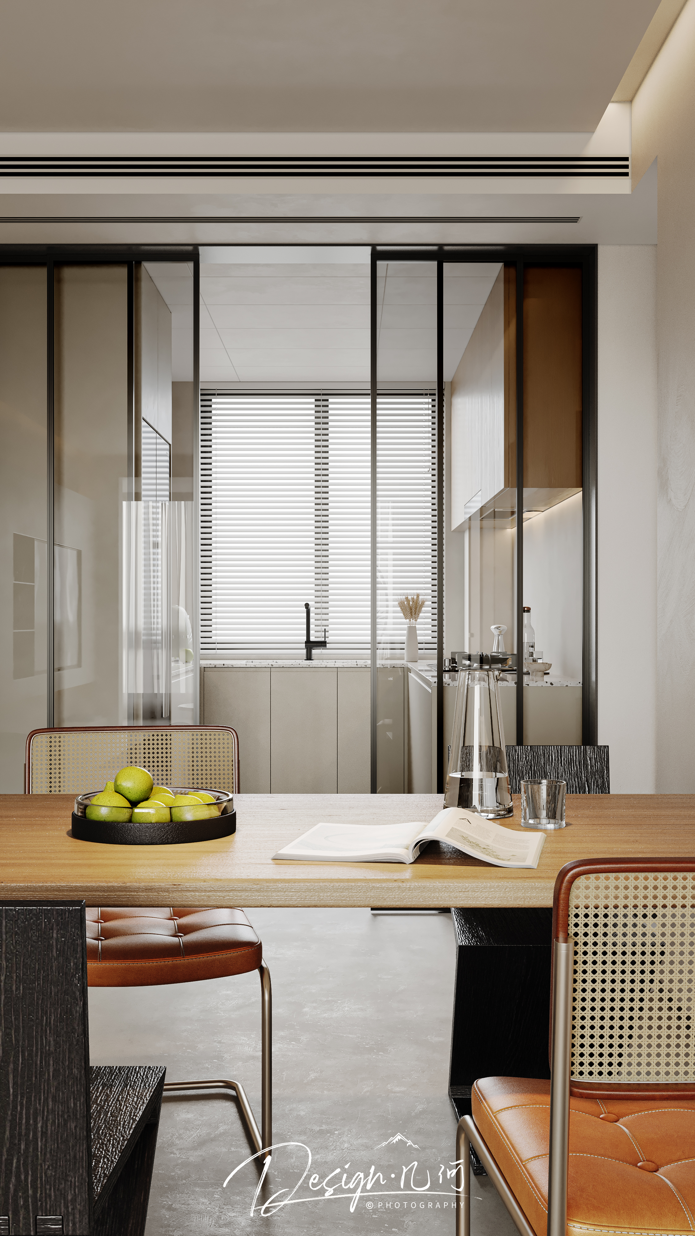 几何空间视觉表现 | 华安府现代奶油风客餐厅-11