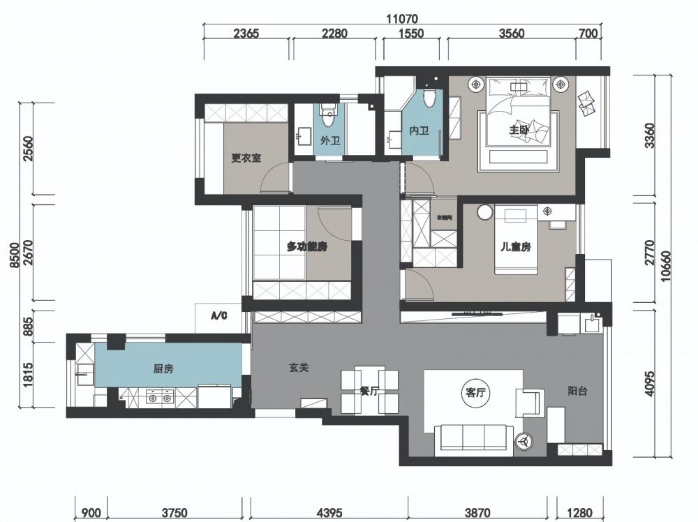 简约灰色空间,点亮生活色彩-49