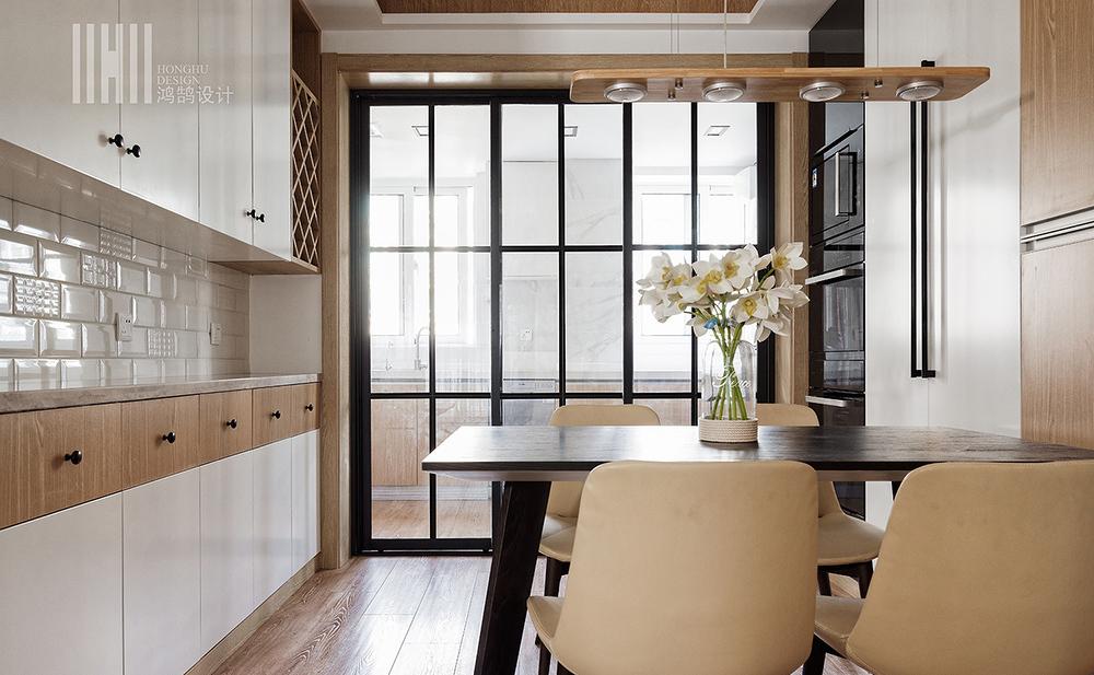 鸿鹄设计上海原木北欧风平层-16