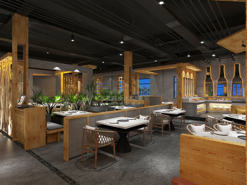 库尔勒围炉小院海鲜火锅店设计案例丨中国新疆丨万中设计王本餐饮空间设计机构-27