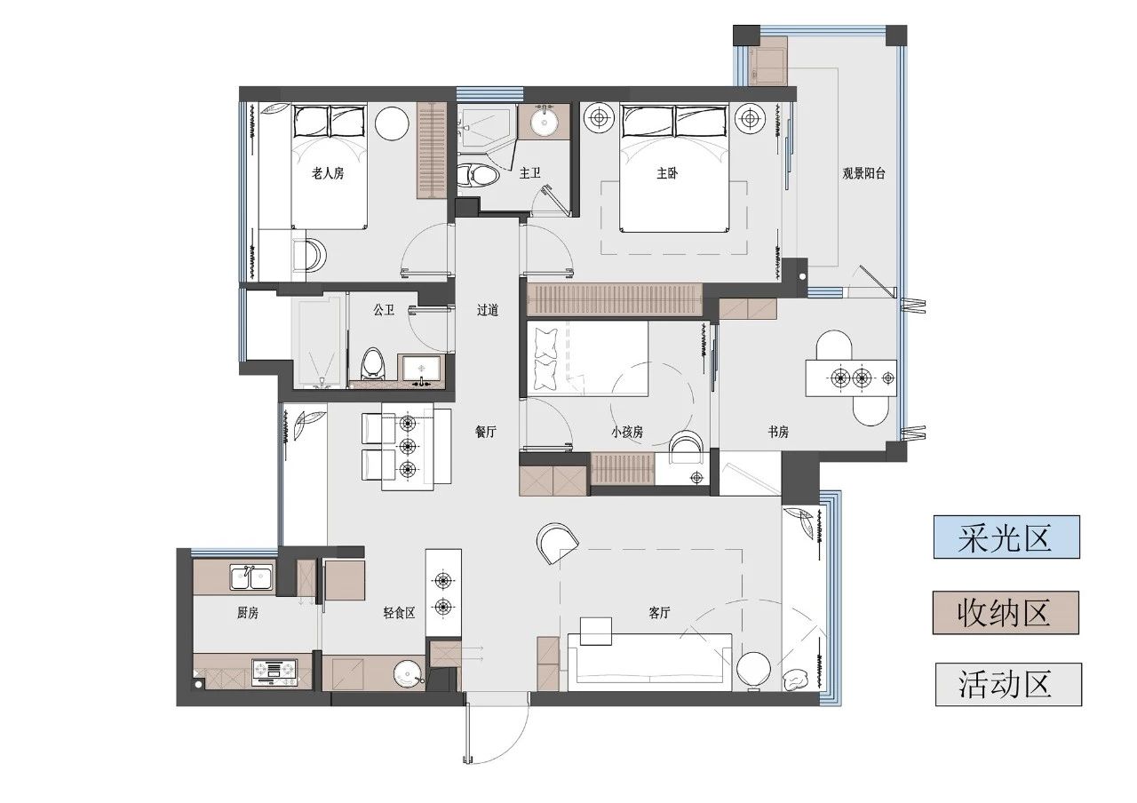 南山 110㎡简约之家,隐藏管线、吧台设计、一墙多用电视墙-20