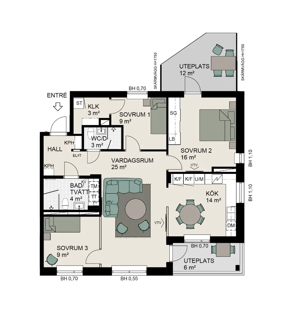 温馨舒适公寓 | 棕色与土红色的室内设计魅力-1