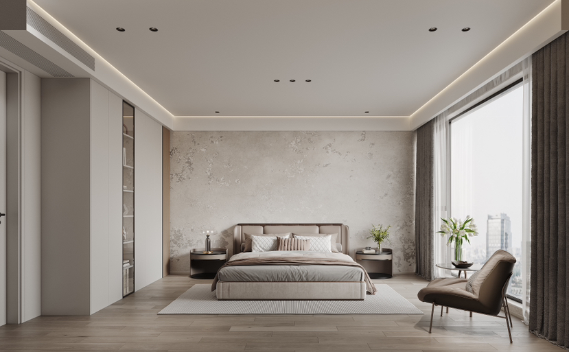 室内渲染效果图实战：客厅+卧室-5