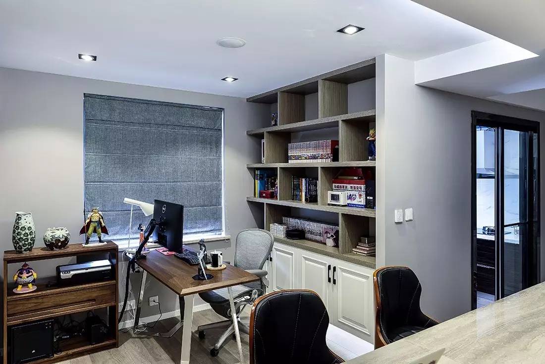 120㎡简约三房，矮墙沙发，半开放的书房真漂亮！-14