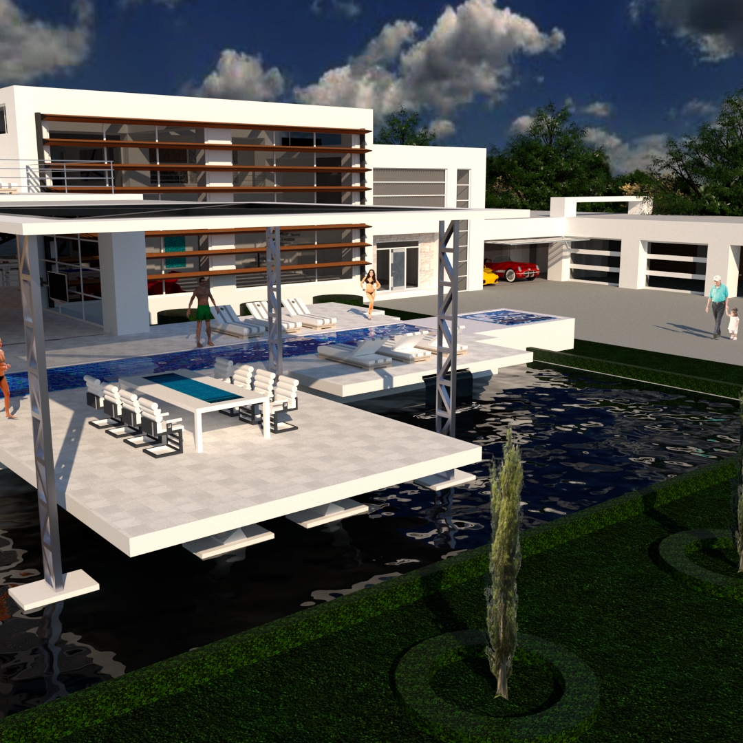 3D visualization of modern and traditional architecture-3