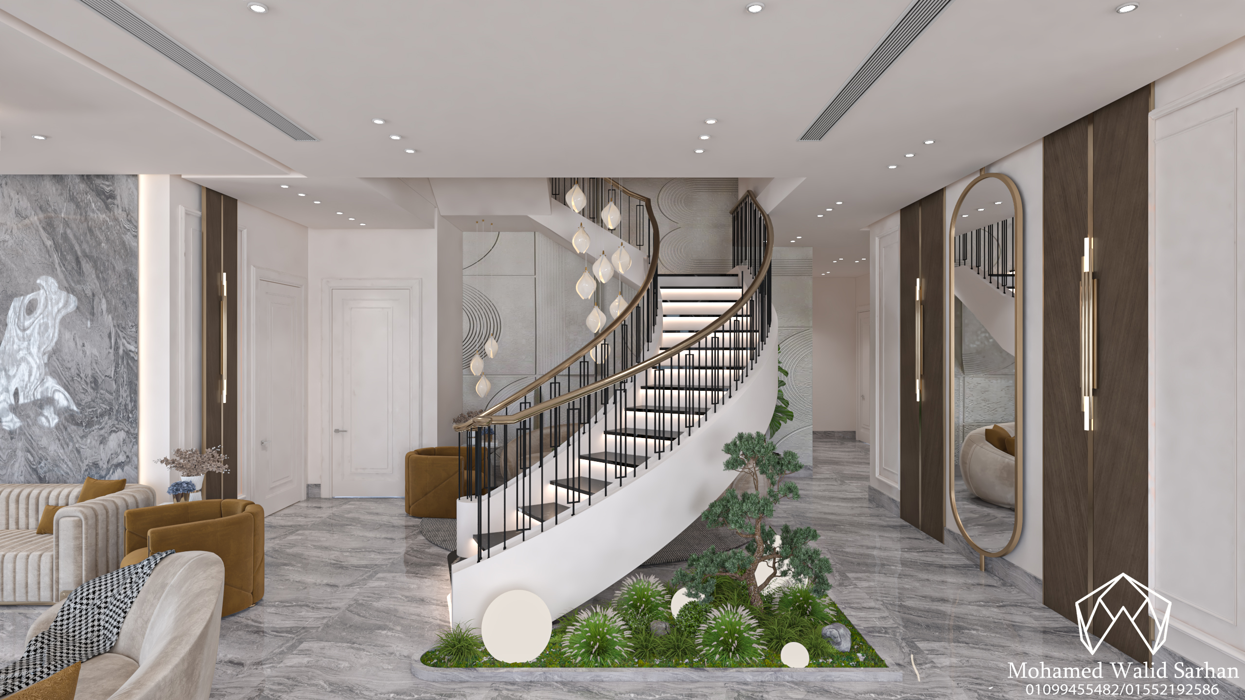 Reception and dinning room for villa in kuwait-12