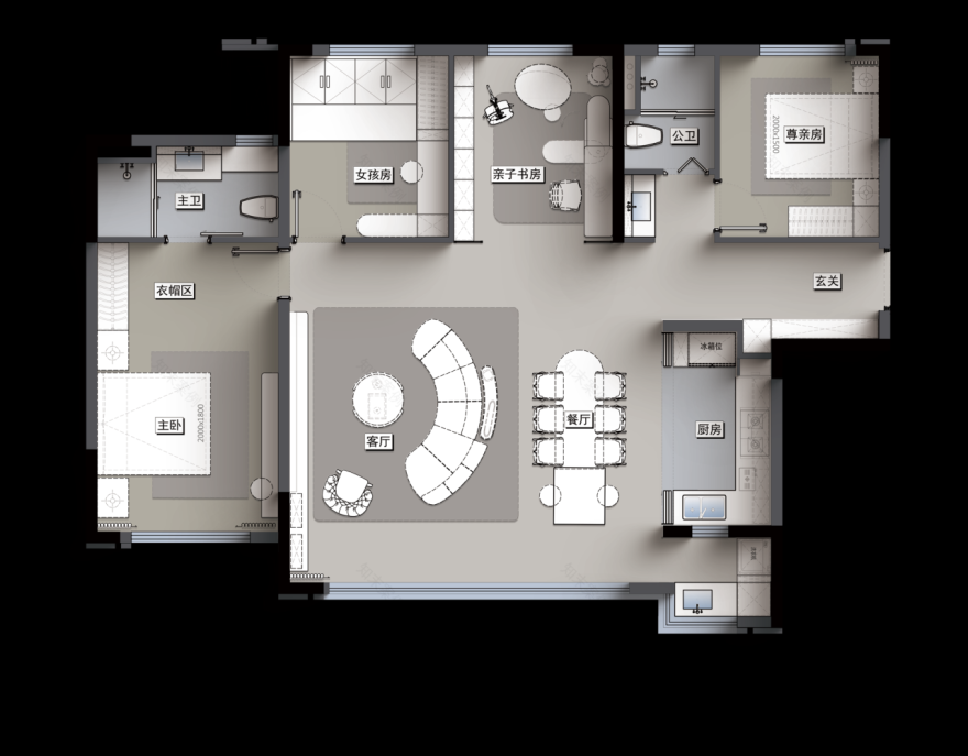 蜜尔设计 | 成都万科·锦上扬华115m²&125m²&143m²样板间-62