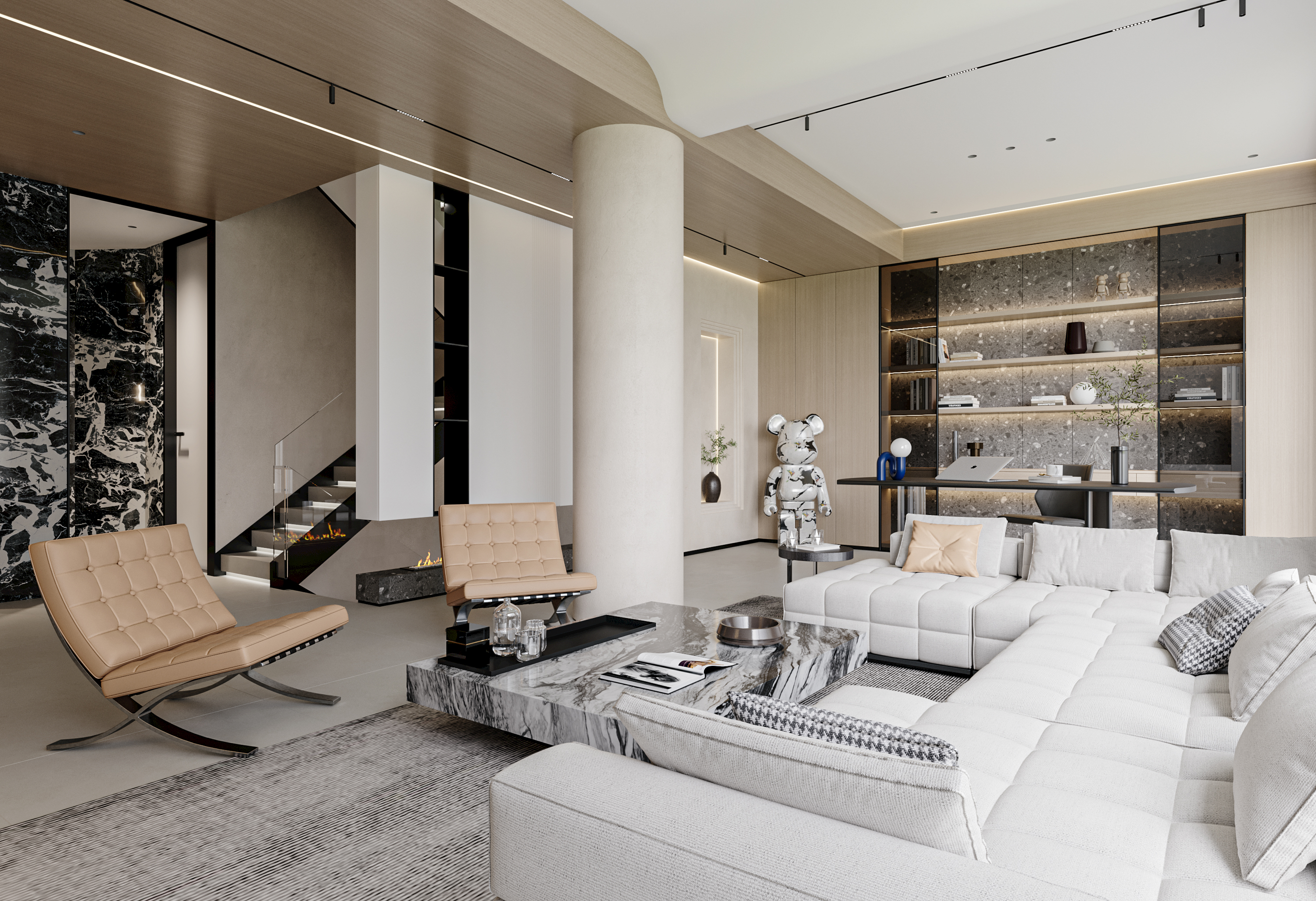 现代风格别墅效果图作品丨冈舍-18