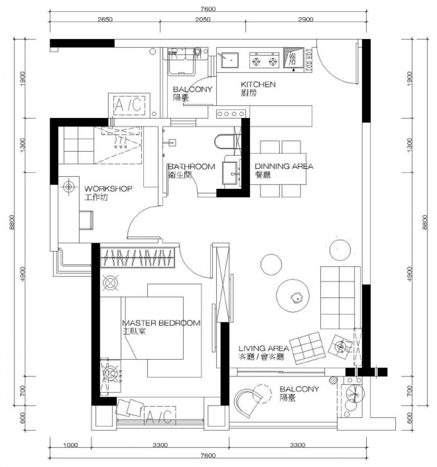 71㎡东莞卓越时代广场样板房A3户型-16