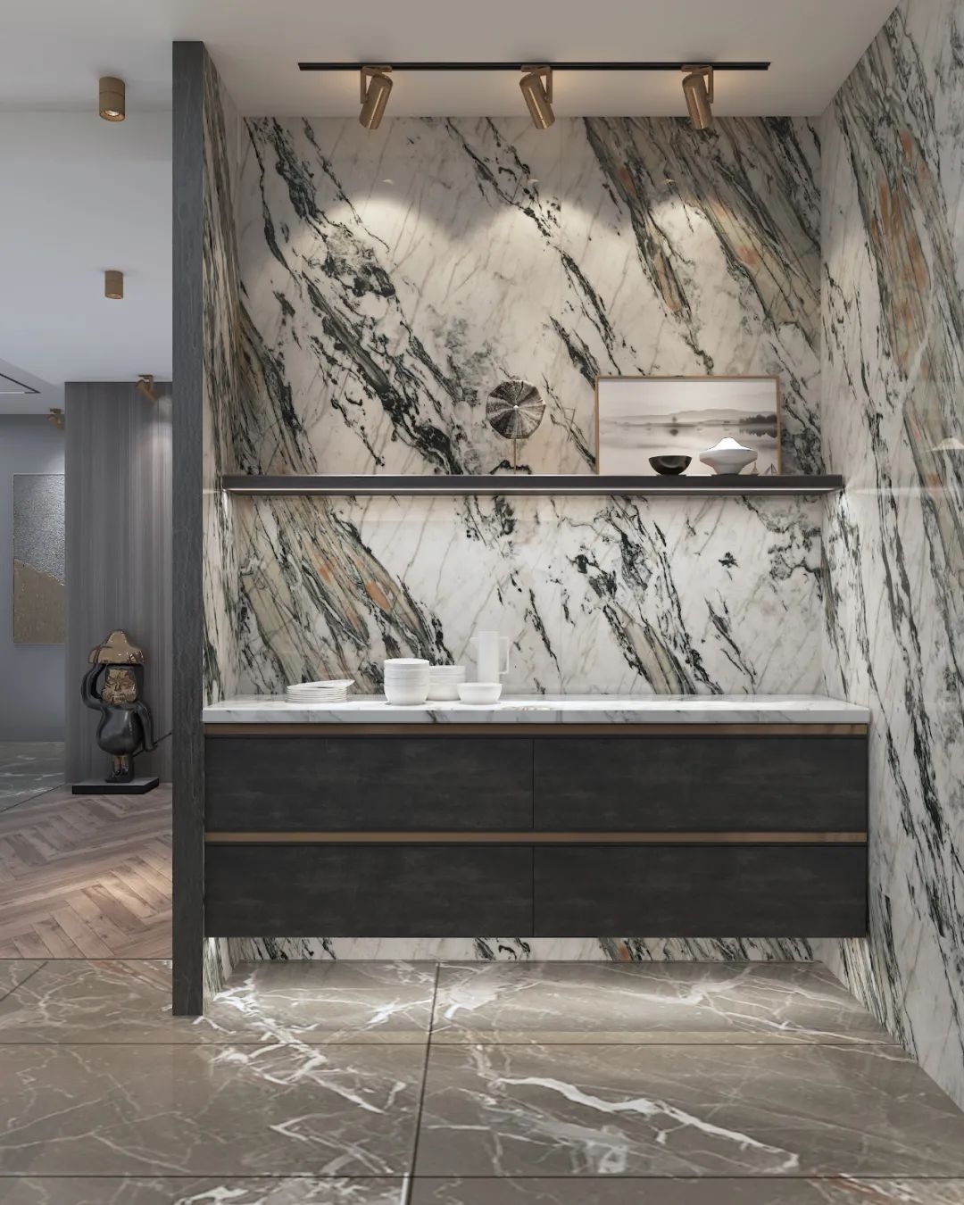 山水绿石韵,时尚简约中的奢华之家-9