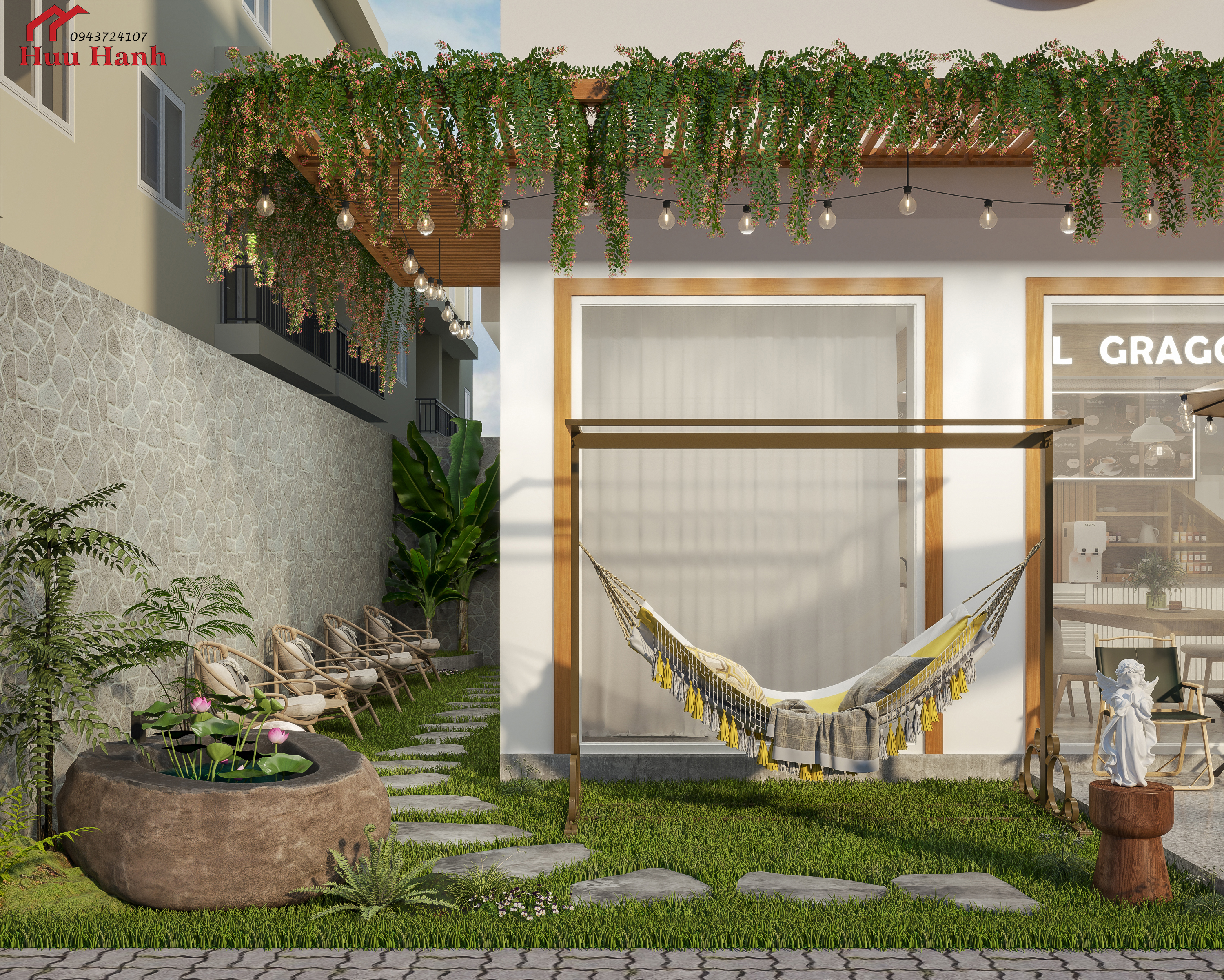 CHILL DRAGON Café – Modern Tropical Facade Design-5