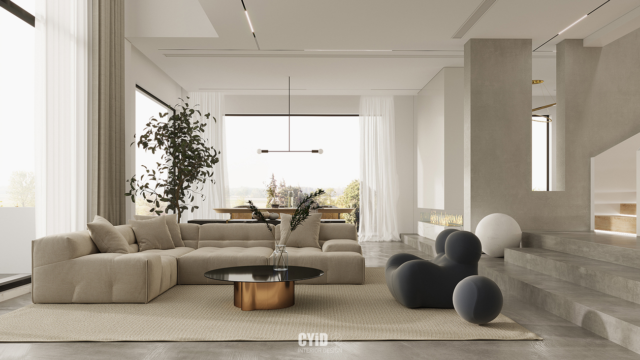 辰佑设计│现代别墅曲线美学与结构美-11